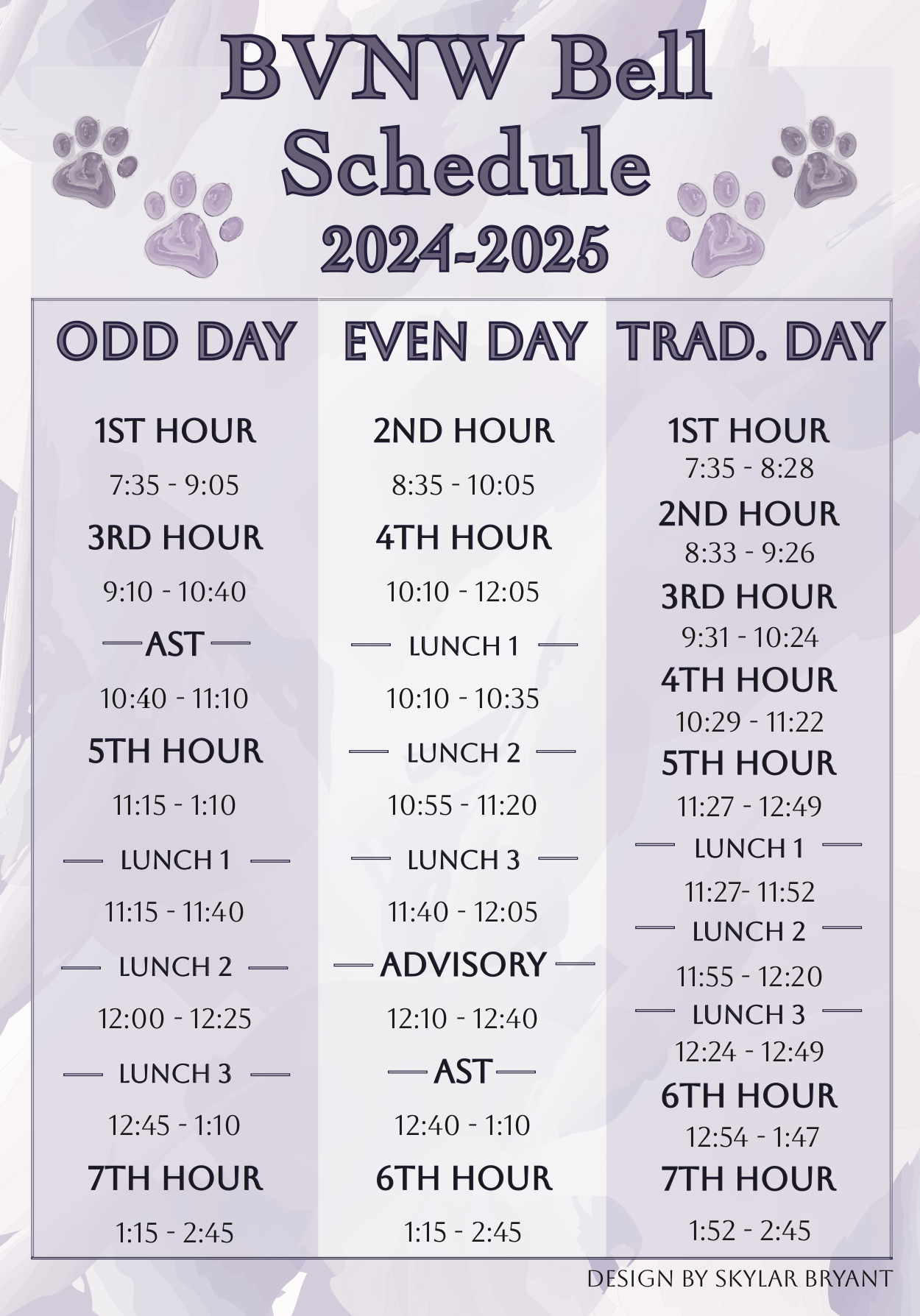 BVNW Daily Schedule